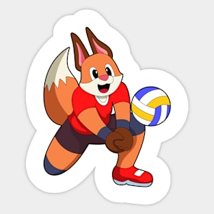 Fox at Volleyball Sports Sticker